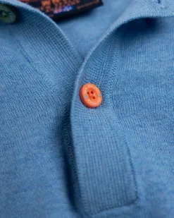 Basis felblauw poloshirt