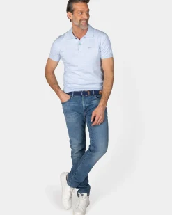 Basis lichtblauw poloshirt