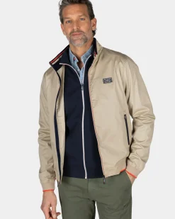 Beige katoenen bomberjack
