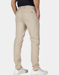 Beige katoenen chino met stretch