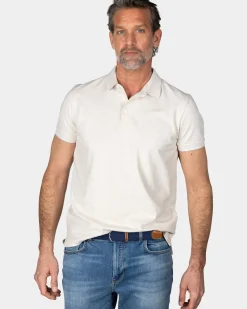 Beige katoenen polo