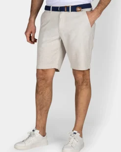 Beige linnen cargo short