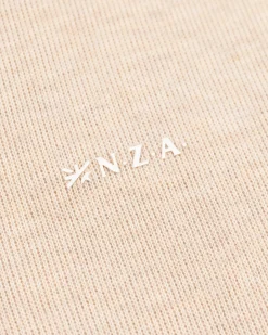 Beige sweater met halve rits - Oat Sand