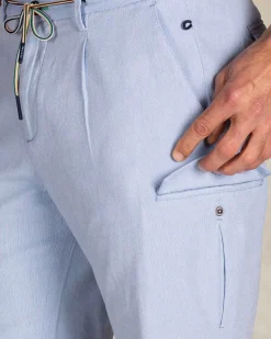 Blauwe cargo shorts met elastaan