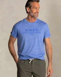 Blauw effen t-shirt met NZA logo