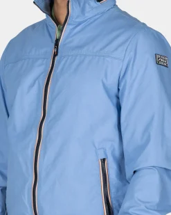 Blauwe katoenen bomber