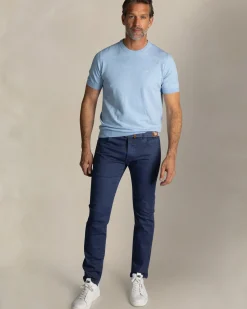 Blauwe katoenen longsleeve