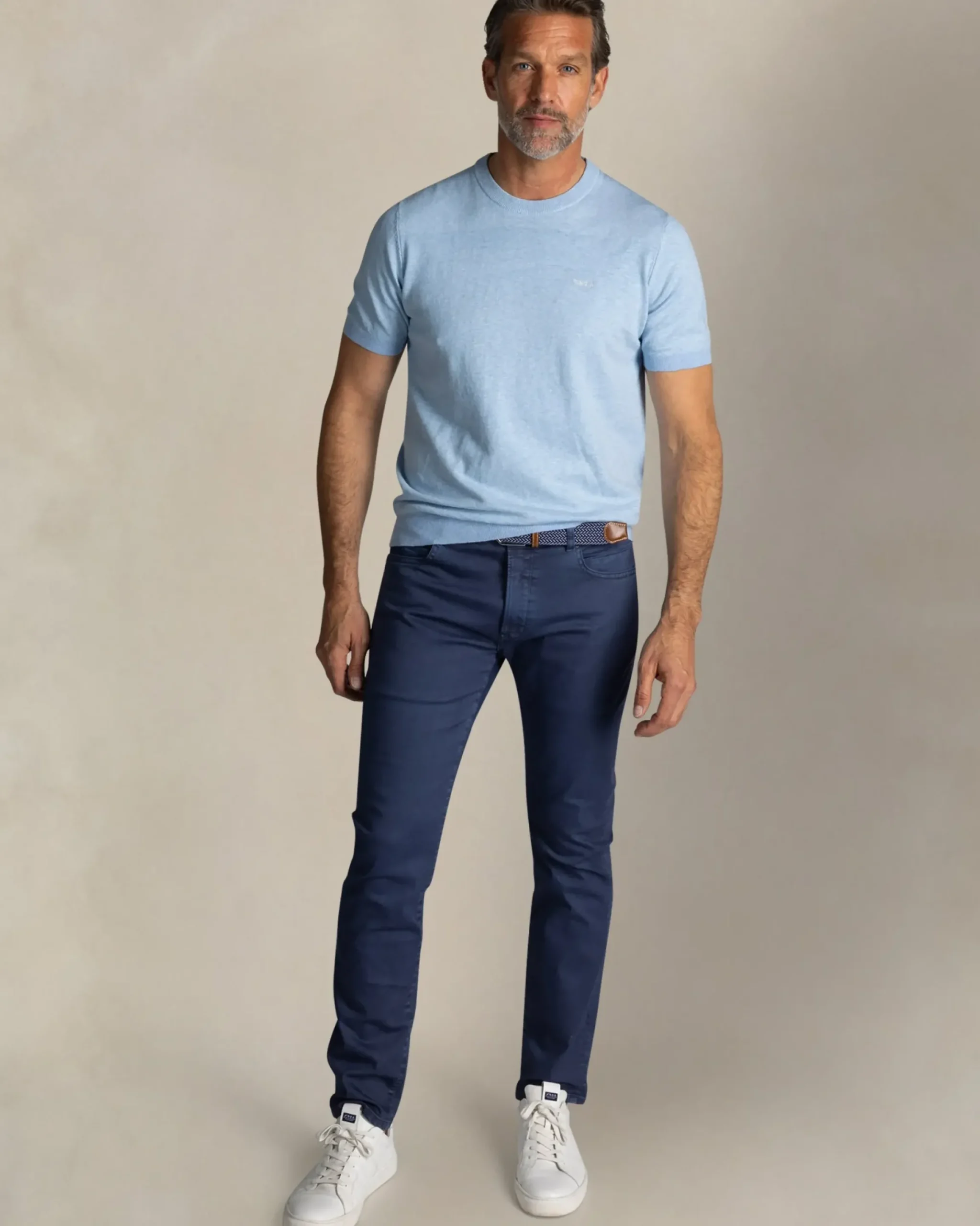 Blauwe katoenen longsleeve