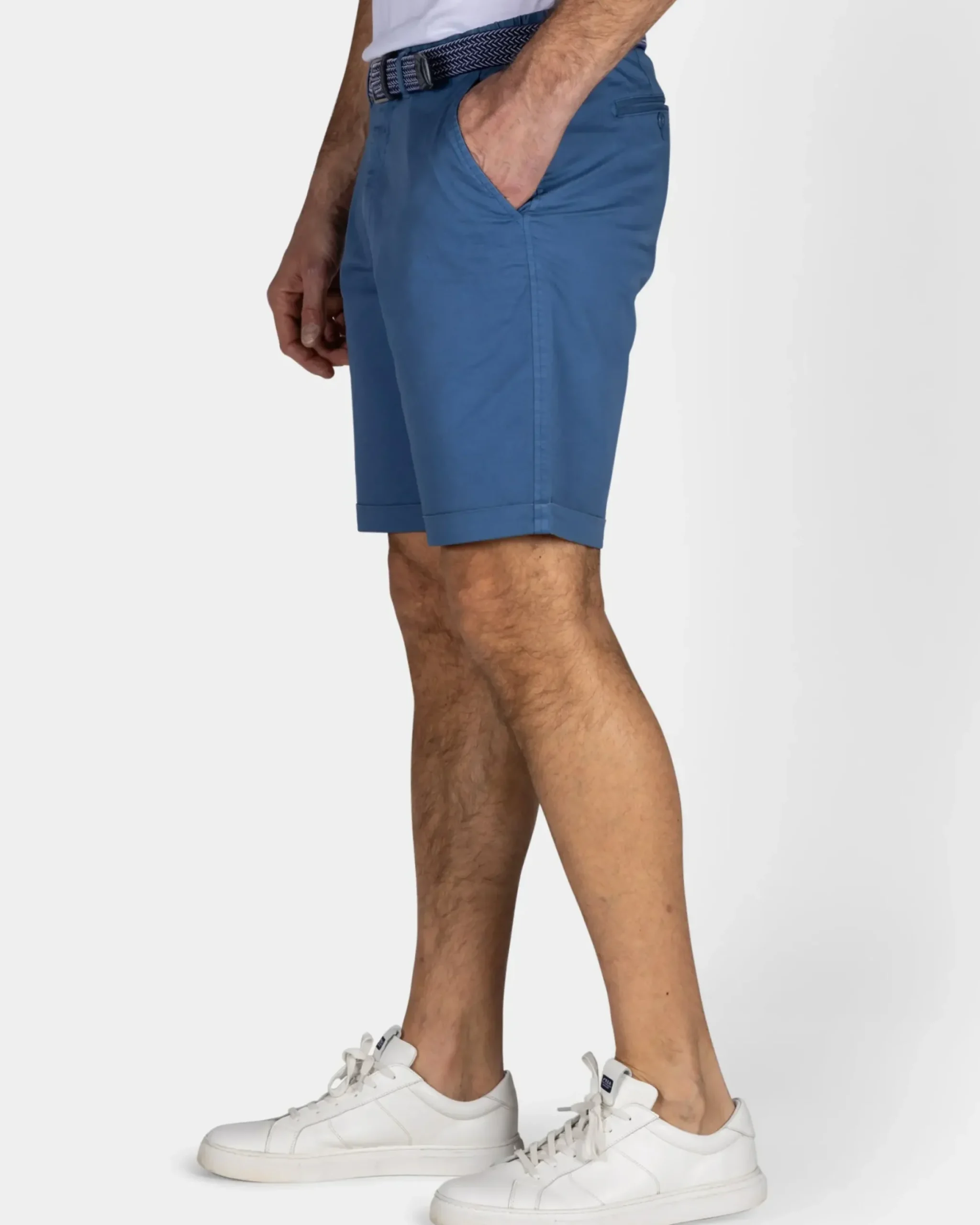 Blauw katoenen chino short