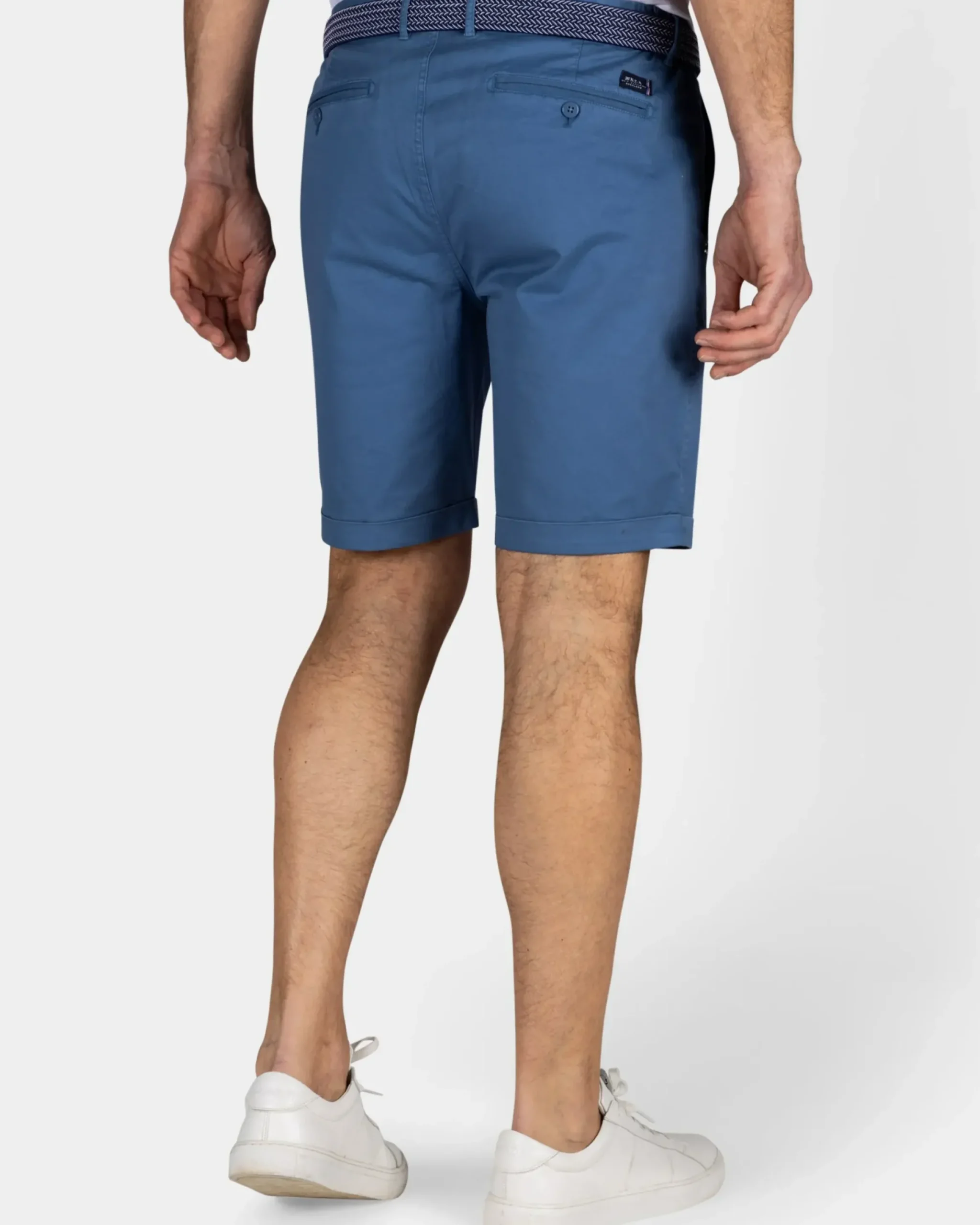 Blauw katoenen chino short