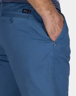 Blauw katoenen chino short