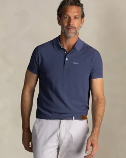 Blauw katoenen polo