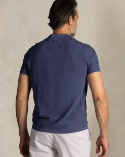 Blauw katoenen polo