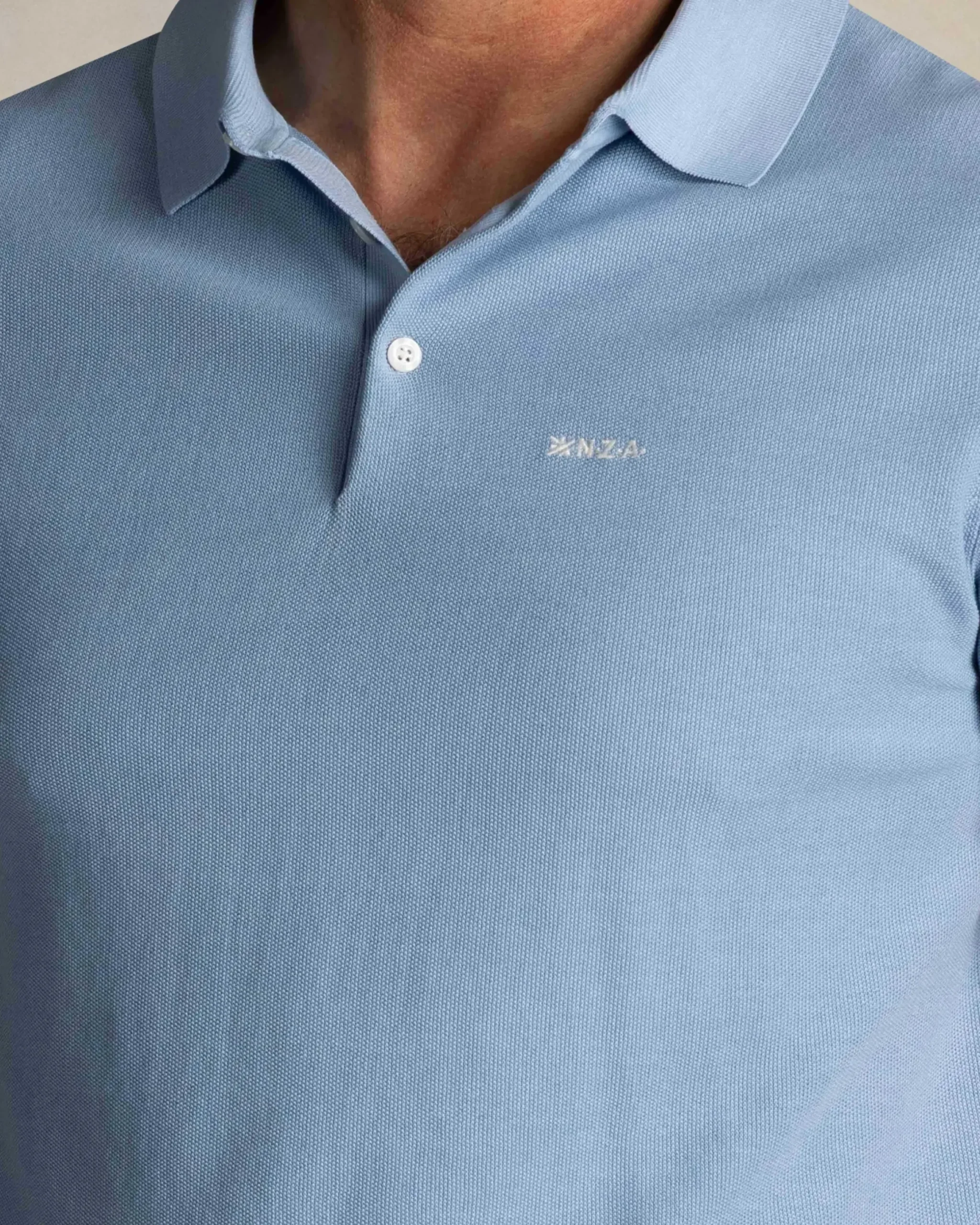 Blauw katoenen polo