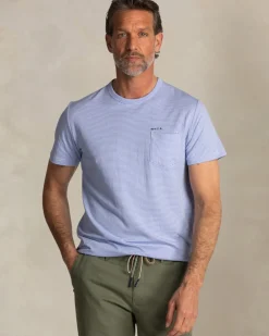 Blauw katoenen t-shirt met modaal