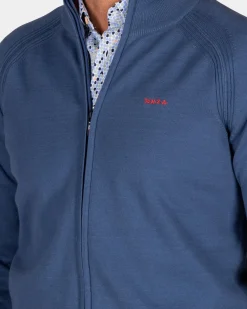 Blauw katoenen vest
