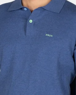 Blauw longsleeve poloshirt