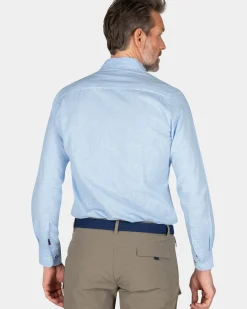 Blauw overhemd met lange mouw - Bed Blue