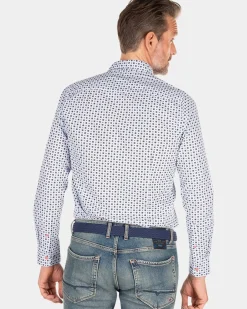 Blauw overhemd met linnen - Universal Blue