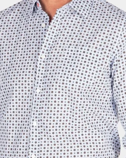 Blauw overhemd met linnen - Universal Blue