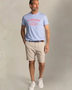 Blauw t-shirt met NZA logo op de borst