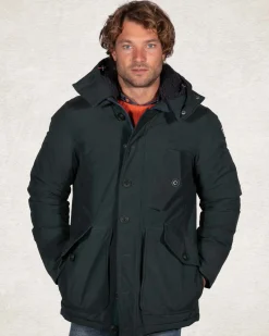 Canvas parka jas met capuchon - Crushing Green