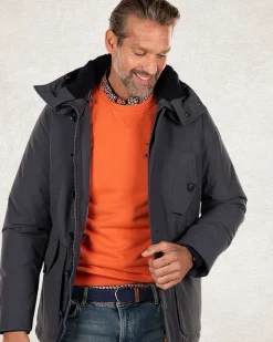 Canvas parka jas met capuchon - Trent Petrol