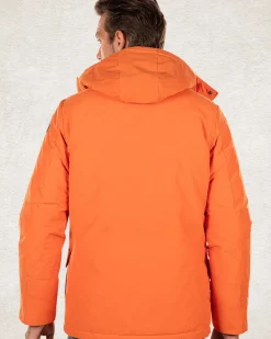 Canvas parka jas met capuchon - Ginger Orange