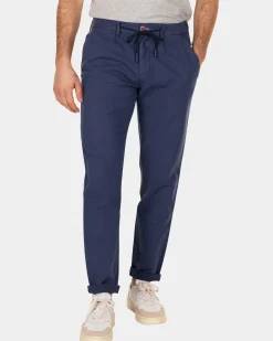 Chino van linnen en katoen - Dusk Navy