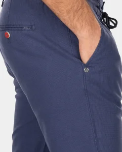 Chino van linnen en katoen - Dusk Navy