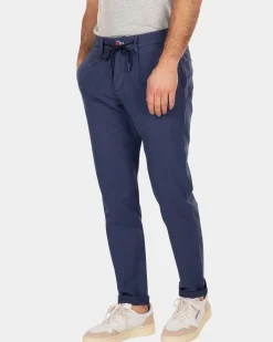 Chino van linnen en katoen - Dusk Navy