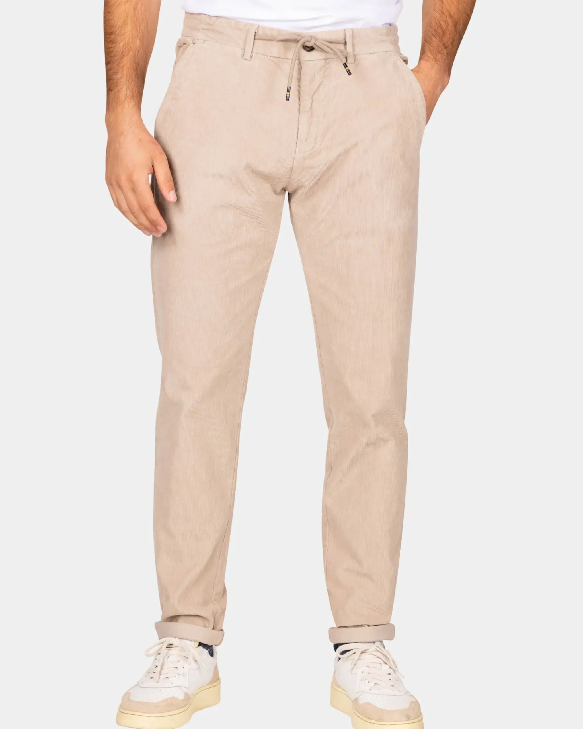 Corduroy ecru chino - Chestnut