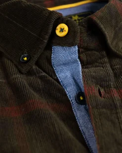 Corduroy overhemd met lange mouwen Opouahi - Eucalyptus Green