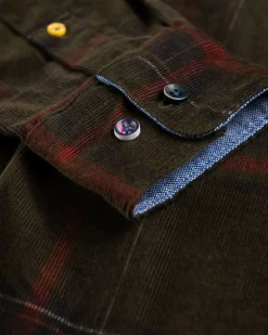 Corduroy overhemd met lange mouwen Opouahi - Eucalyptus Green