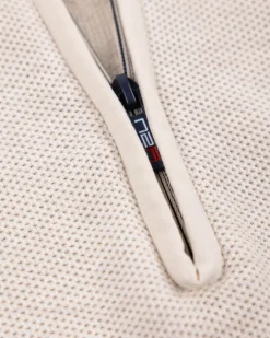 Creme beige basis pullover met halve rits
