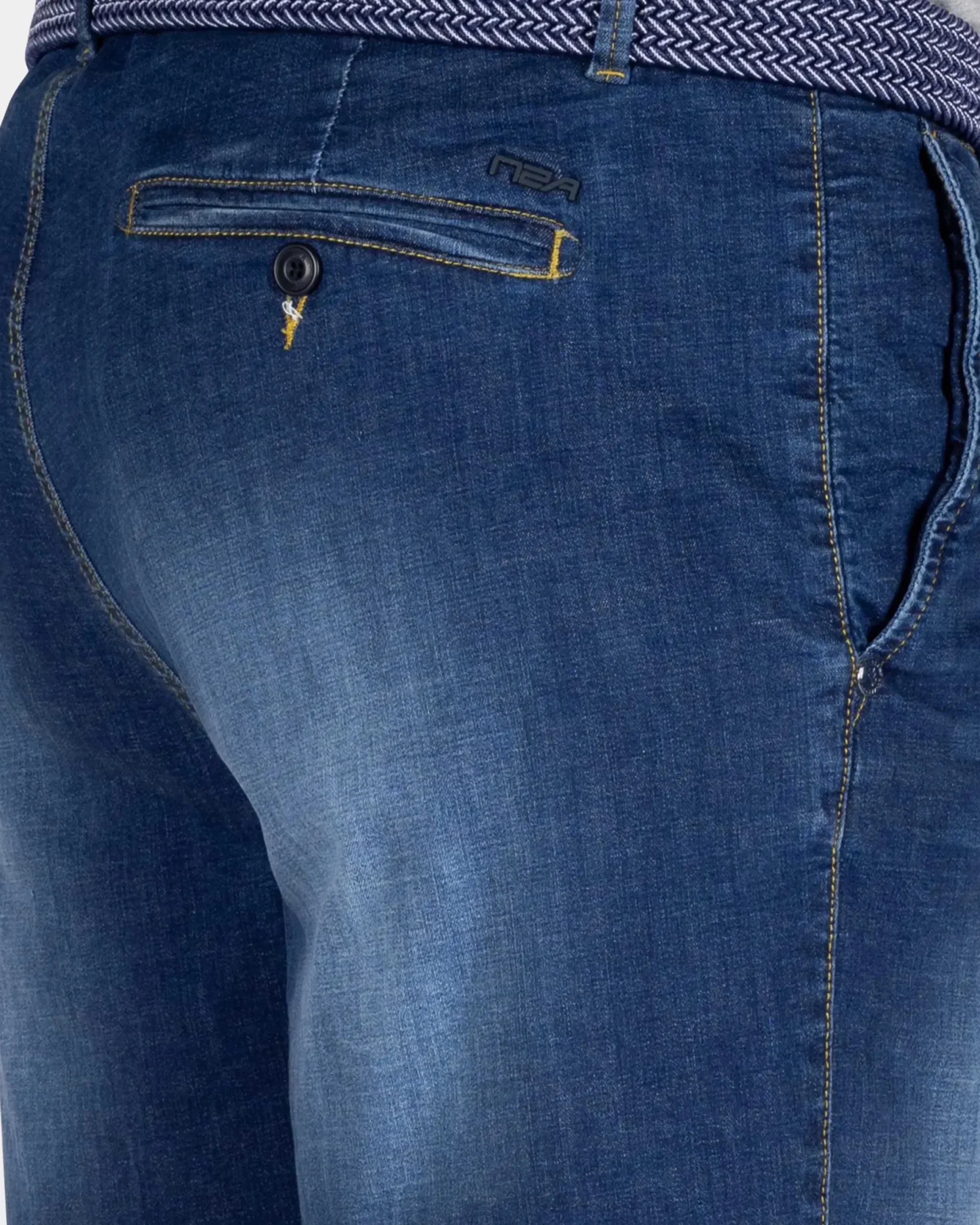 Donkerblauw denim short