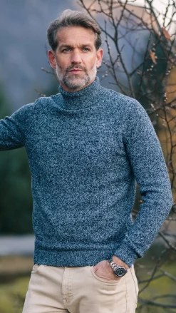 Donkerblauwe gebreide coltrui - Winter Navy