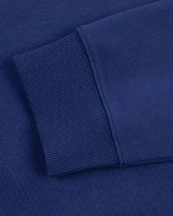 Donkerblauwe trui met lichtblauwe strepen