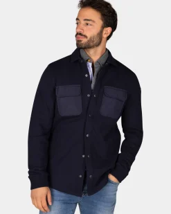 Donkerblauw fleece overshirt - Winter Navy