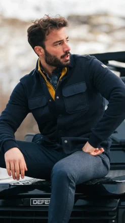 Donkerblauw fleece overshirt - Winter Navy