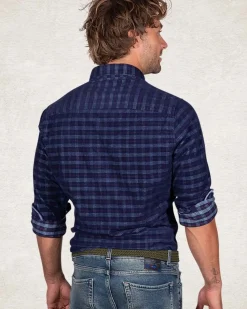 Donkerblauw katoenen corduroy shirt - Pitch navy