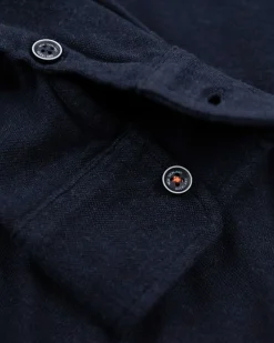 Donkerblauw katoenen overhemd met lange mouw - Pitch Navy