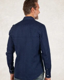 Donkerblauw overhemd met lange mouwen - Pitch Navy