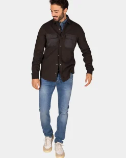 Donkerbruin fleece overshirt - Dark Mocca