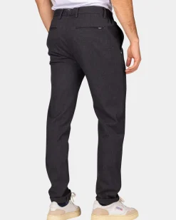 Donkergrijze wol look broek - Antra
