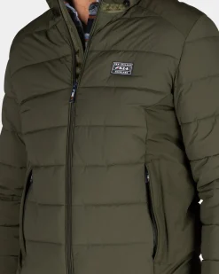 Donkergroene gewatteerde jas - Quartz Green