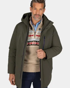 Donkergroene parka met opstaande kraag - Gravel Green