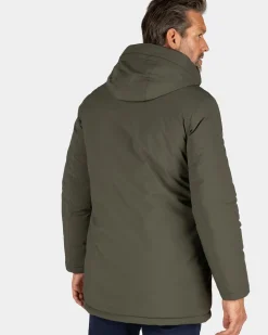Donkergroene parka met opstaande kraag - Gravel Green