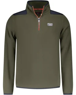 Donkergroen fleece overhemd met halve rits - Gravel Green