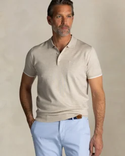 Ecru gebreide polo